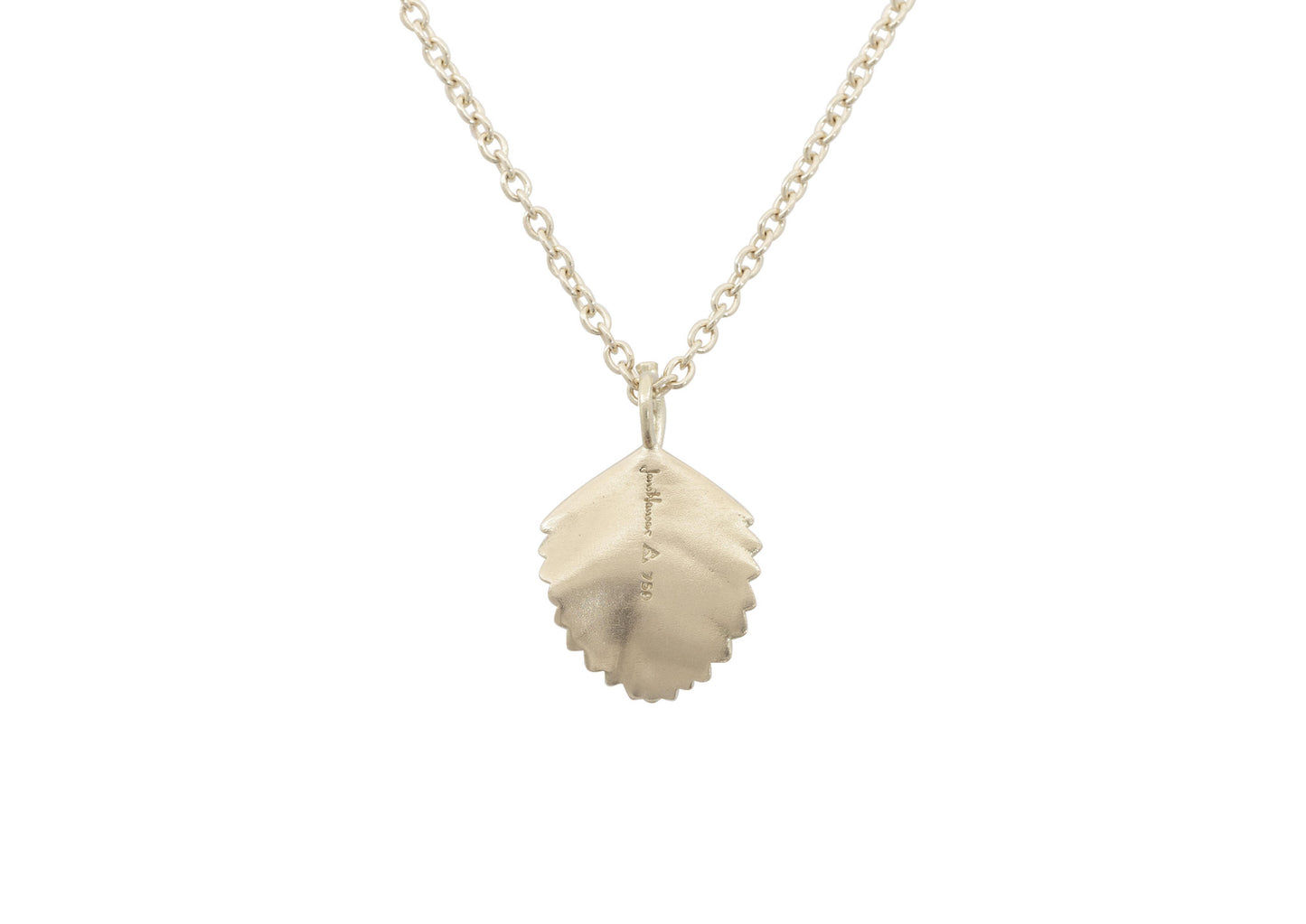 Beech Leaf Pendant, White Gold