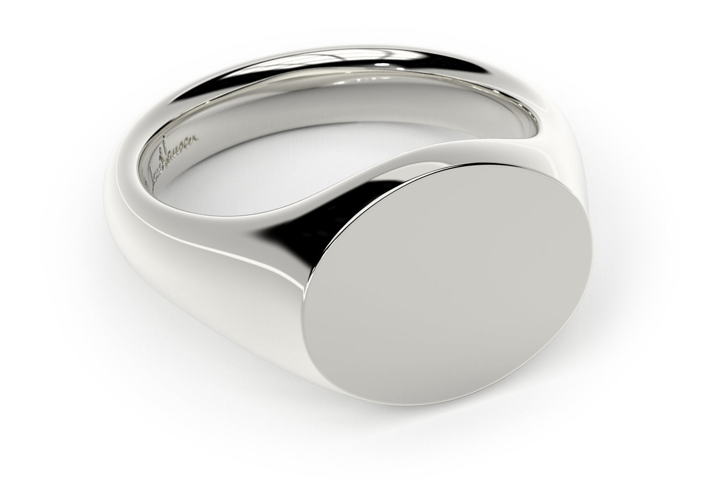 Landscape Signet Ring, White Gold & Platinum