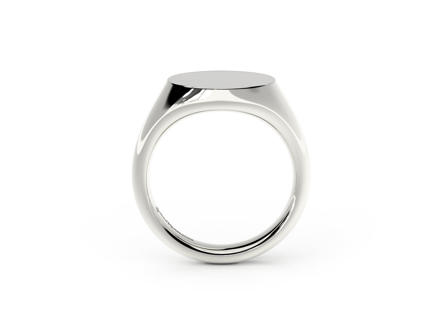 Landscape Signet Ring, White Gold & Platinum