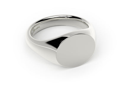 Landscape Signet Ring, White Gold & Platinum