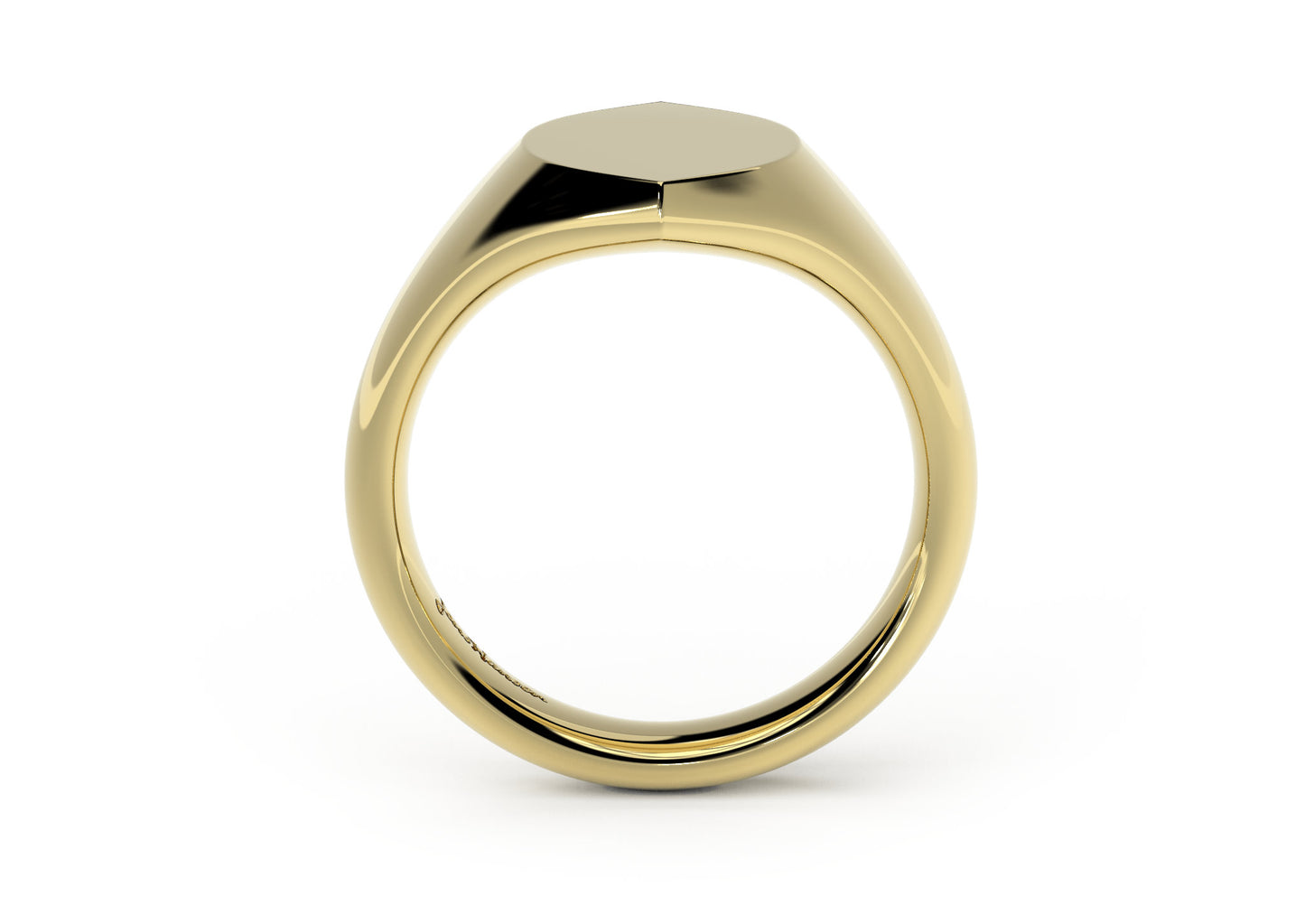 Navette Signet Ring, Yellow Gold