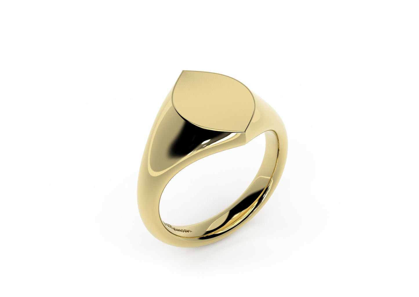 Navette Signet Ring, Yellow Gold