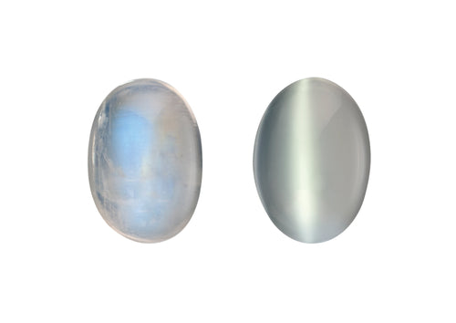Rainbow Moonstone (left) & White Moonstone (right)