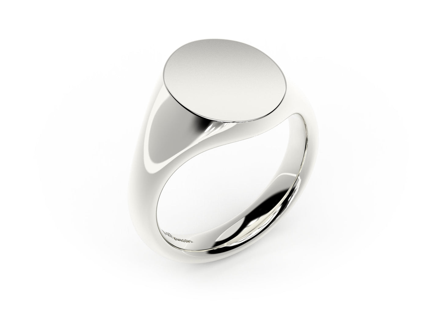 Oval Signet Ring, White Gold & Platinum