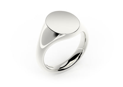 Oval Signet Ring, White Gold & Platinum