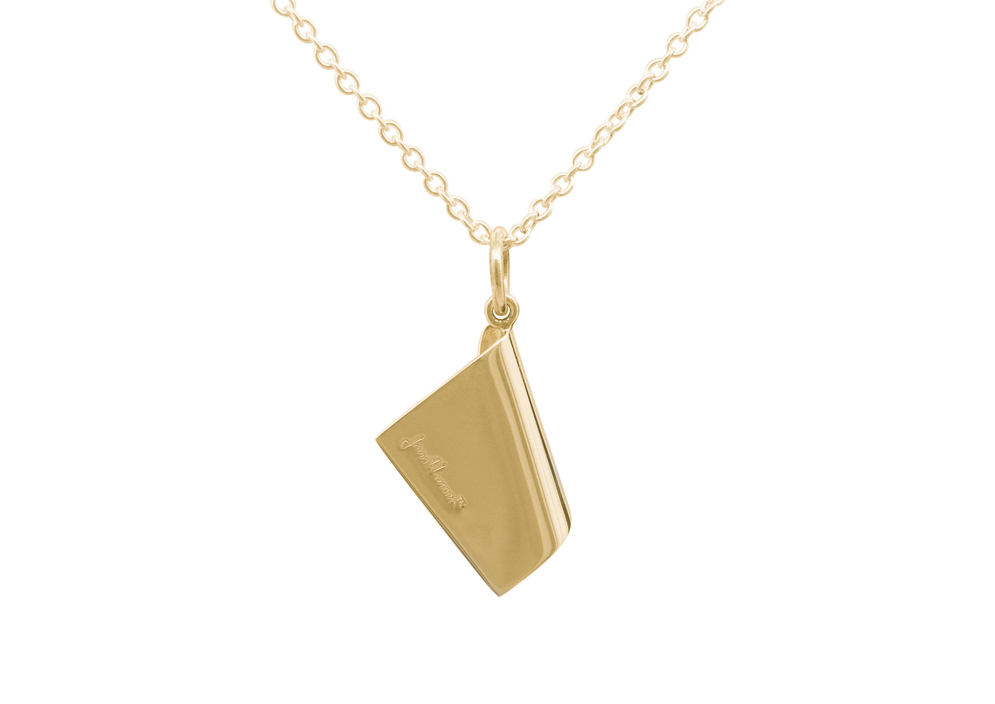 Folded Drop Pendant, Yellow Gold