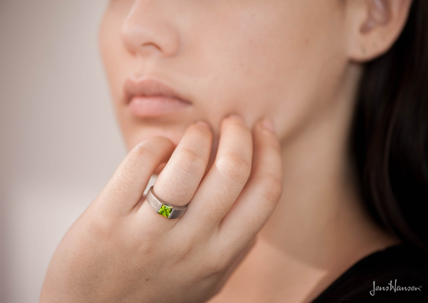 JW299 Princess Gemstone Ring, White Gold & Platinum
