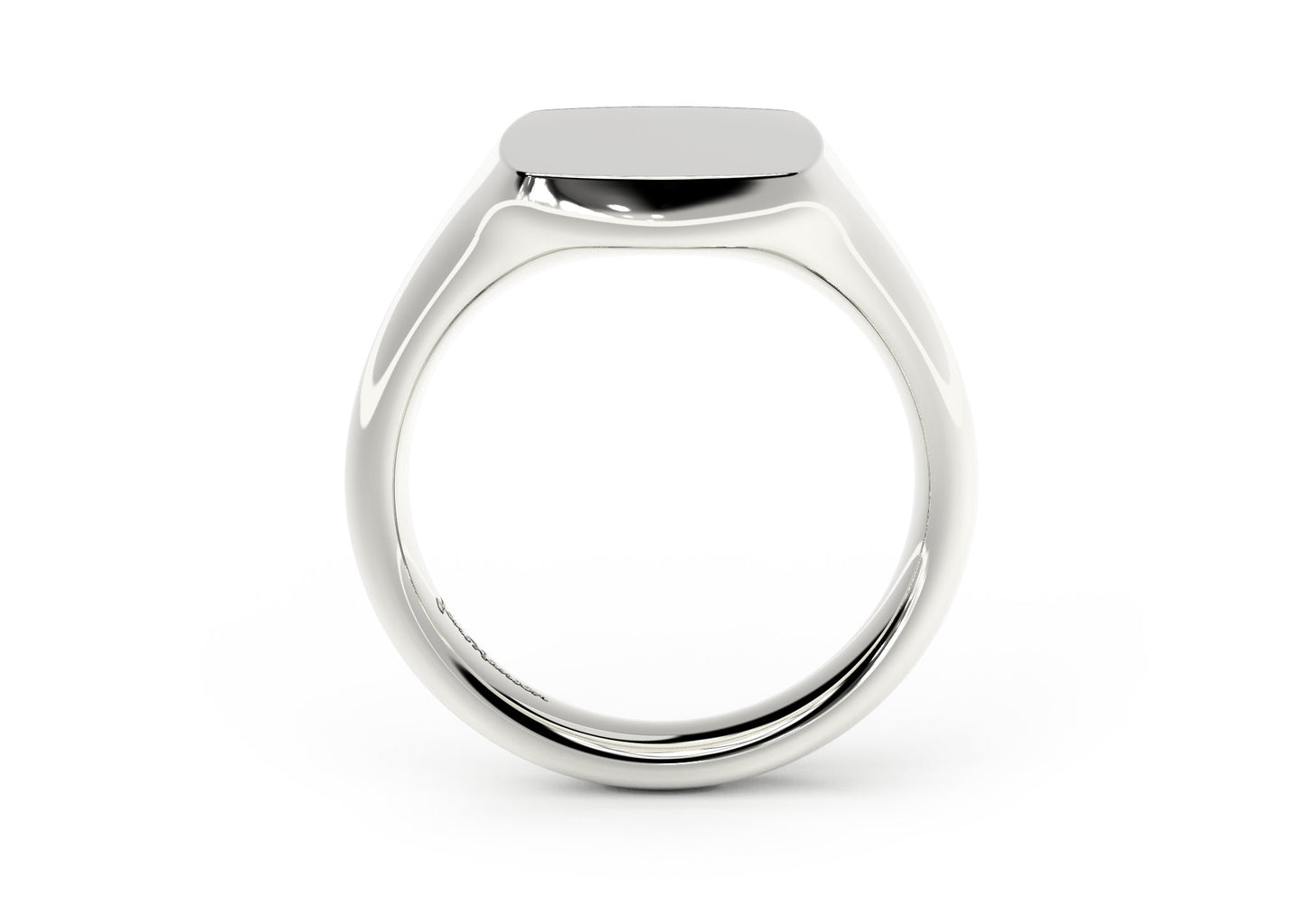 Quadrant Signet Ring, White Gold & Platinum