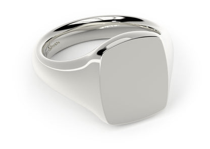 Quadrant Signet Ring, White Gold & Platinum