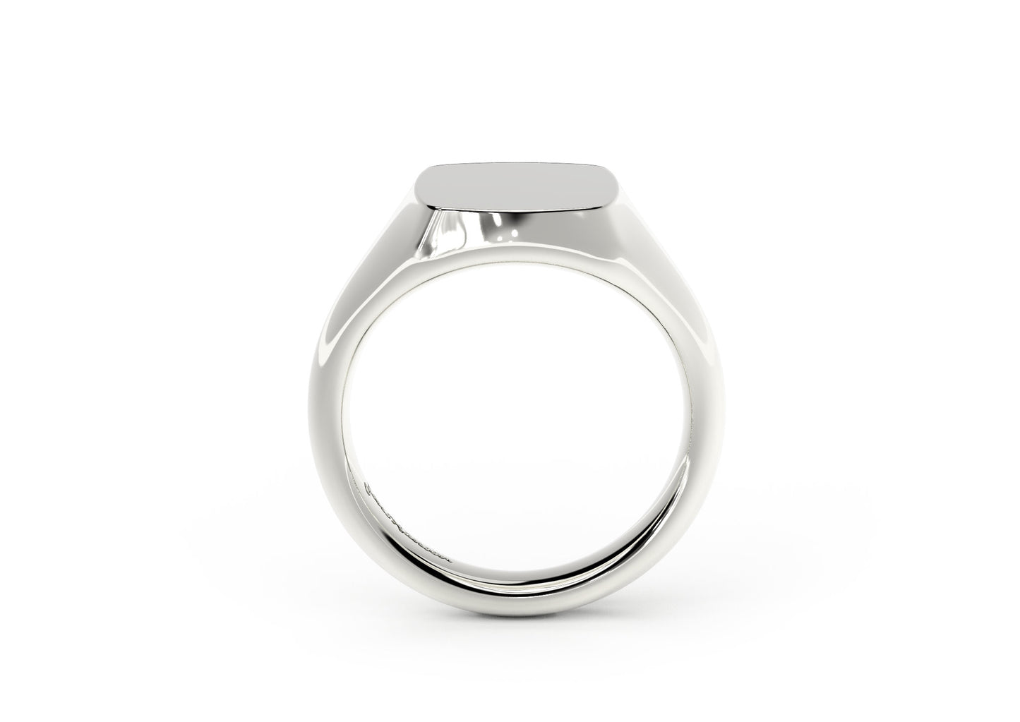 Quadrant Signet Ring, White Gold & Platinum