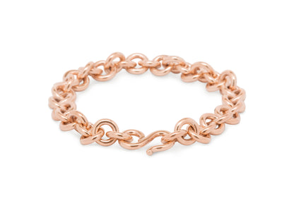 Round Link Bracelet, Red Gold