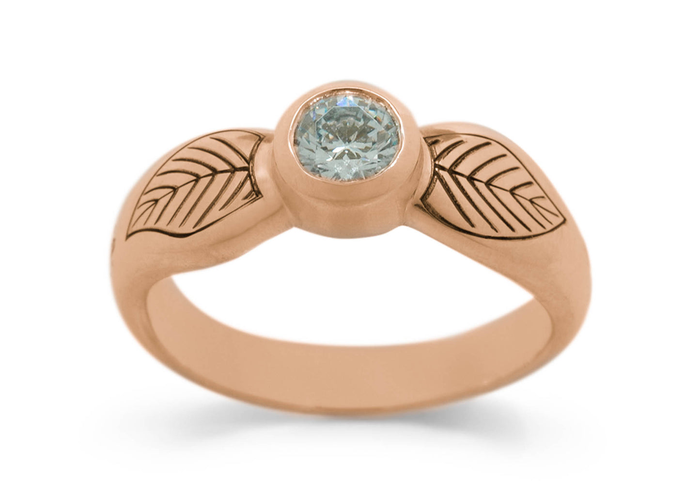 Engraved Elven Ring, Red Gold