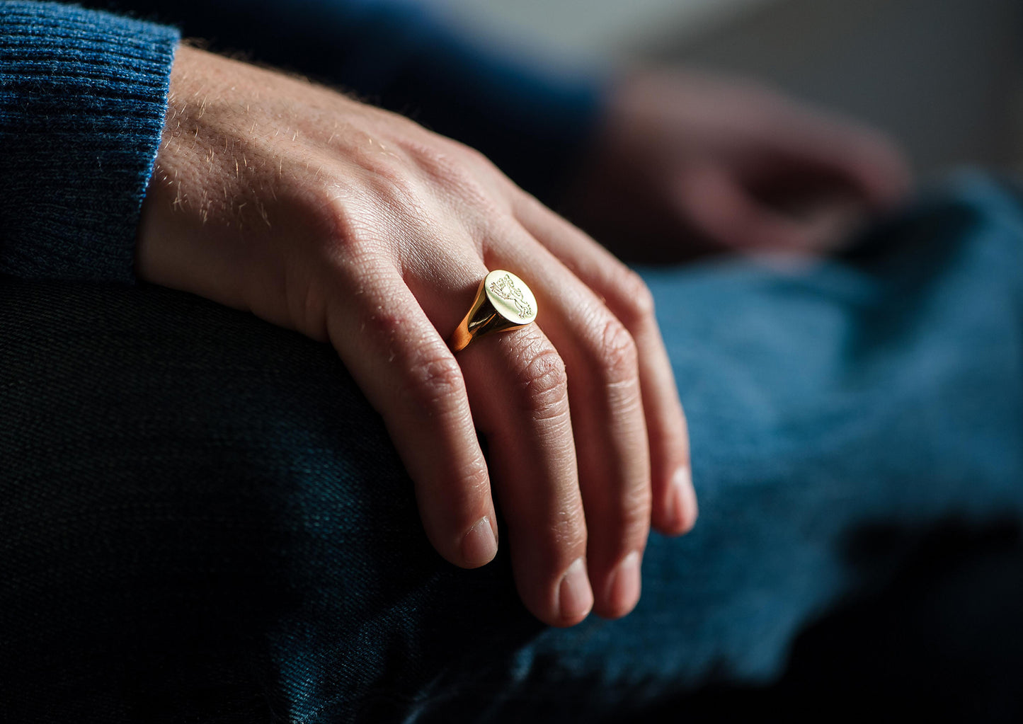 Round Signet Ring, Yellow Gold