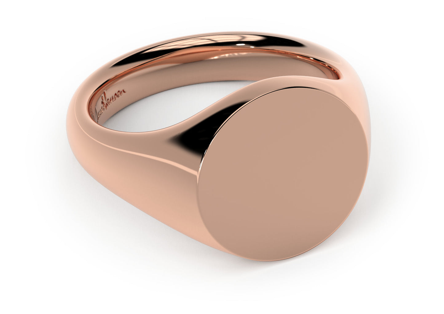 Round Signet Ring, Red Gold