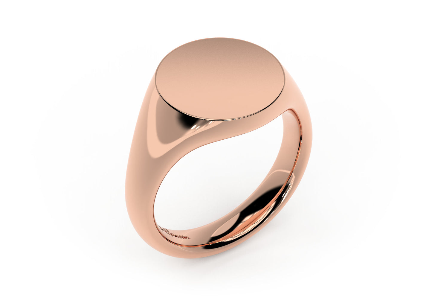 Round Signet Ring, Red Gold