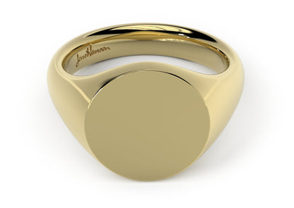 Round Signet Ring, Yellow Gold