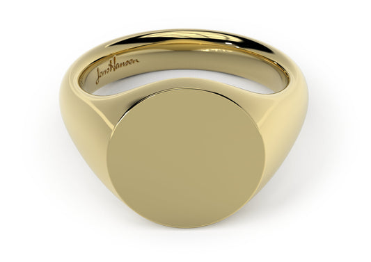 Round Signet Ring, Yellow Gold