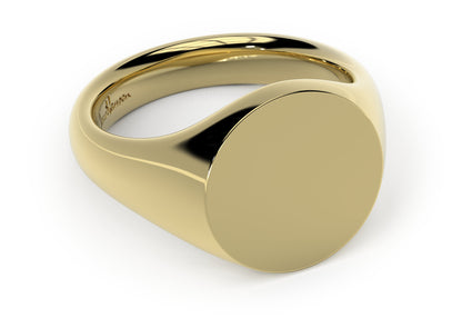 Round Signet Ring, Yellow Gold