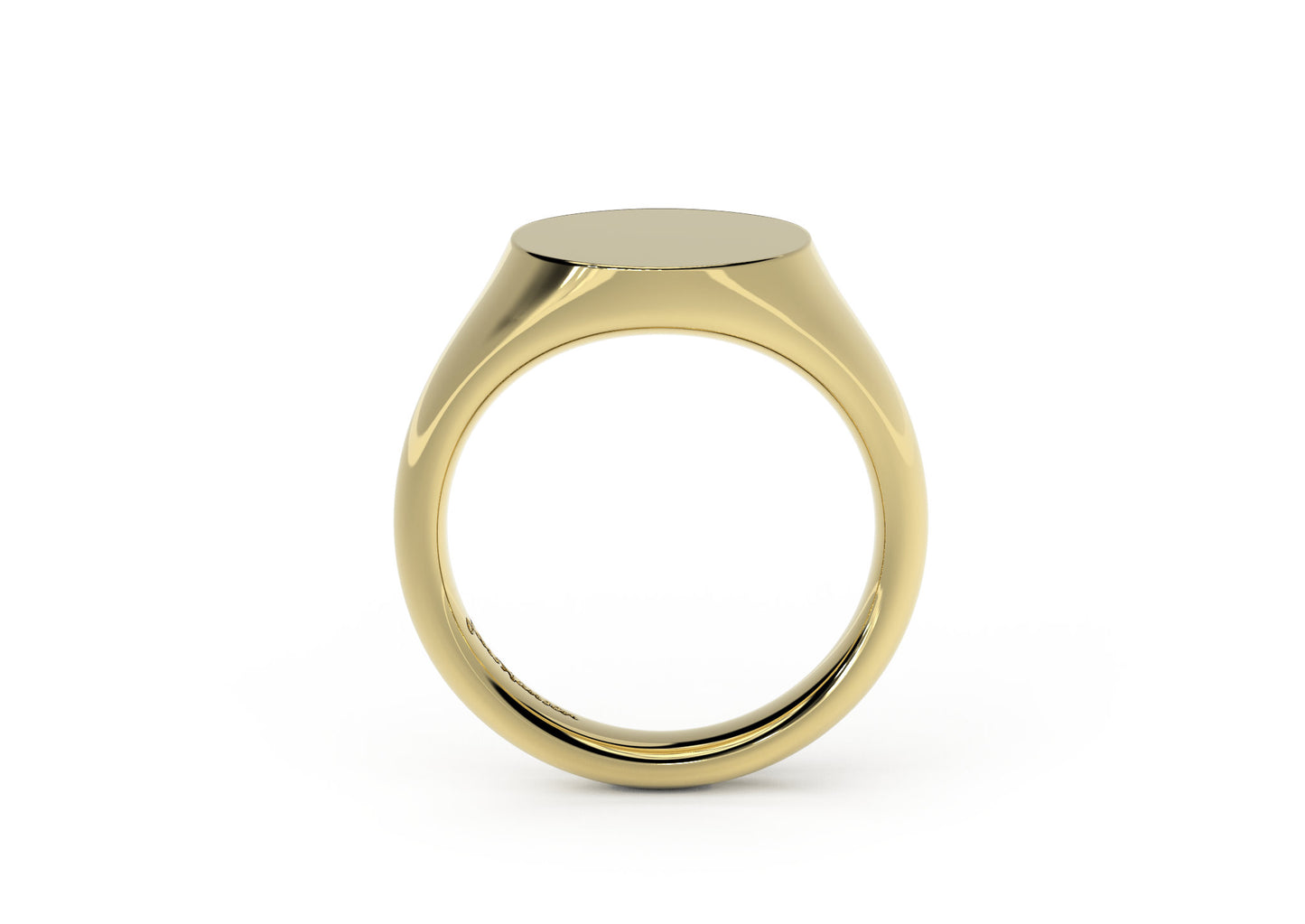 Round Signet Ring, Yellow Gold