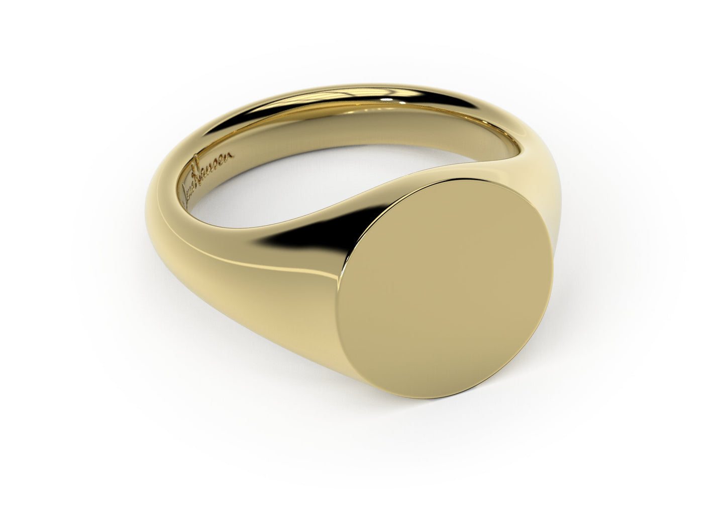 Round Signet Ring, Yellow Gold