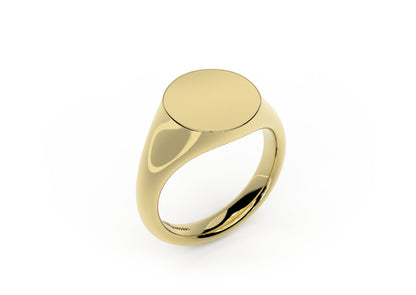 Round Signet Ring, Yellow Gold