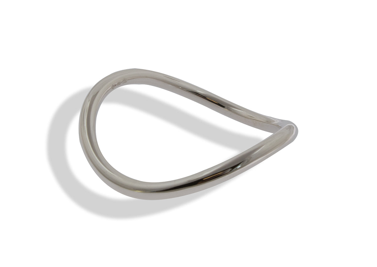Round Wavy Bangle, Sterling Silver