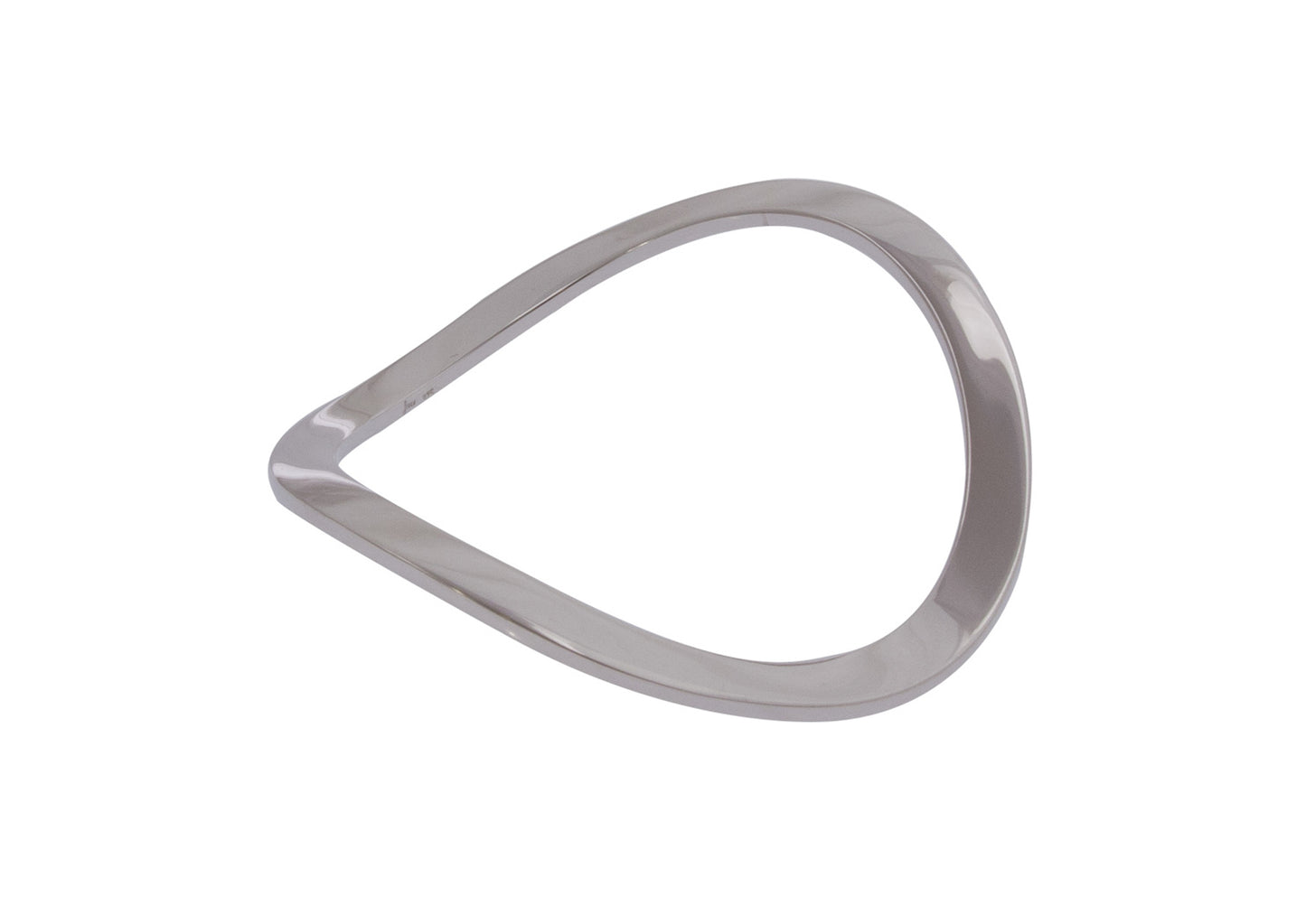 Flat Wave Bangle, Sterling Silver