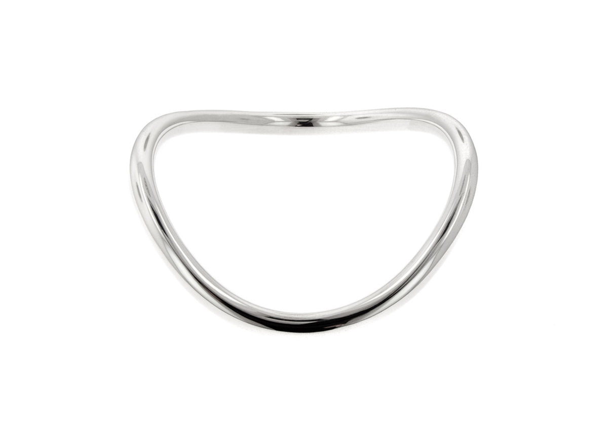 Round Wavy Bangle, Sterling Silver