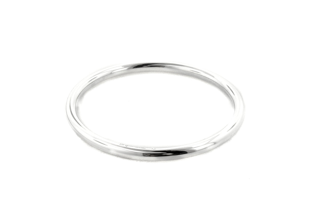 Round Bangle, Sterling Silver