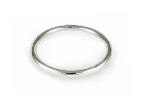 Round Bangle, Sterling Silver