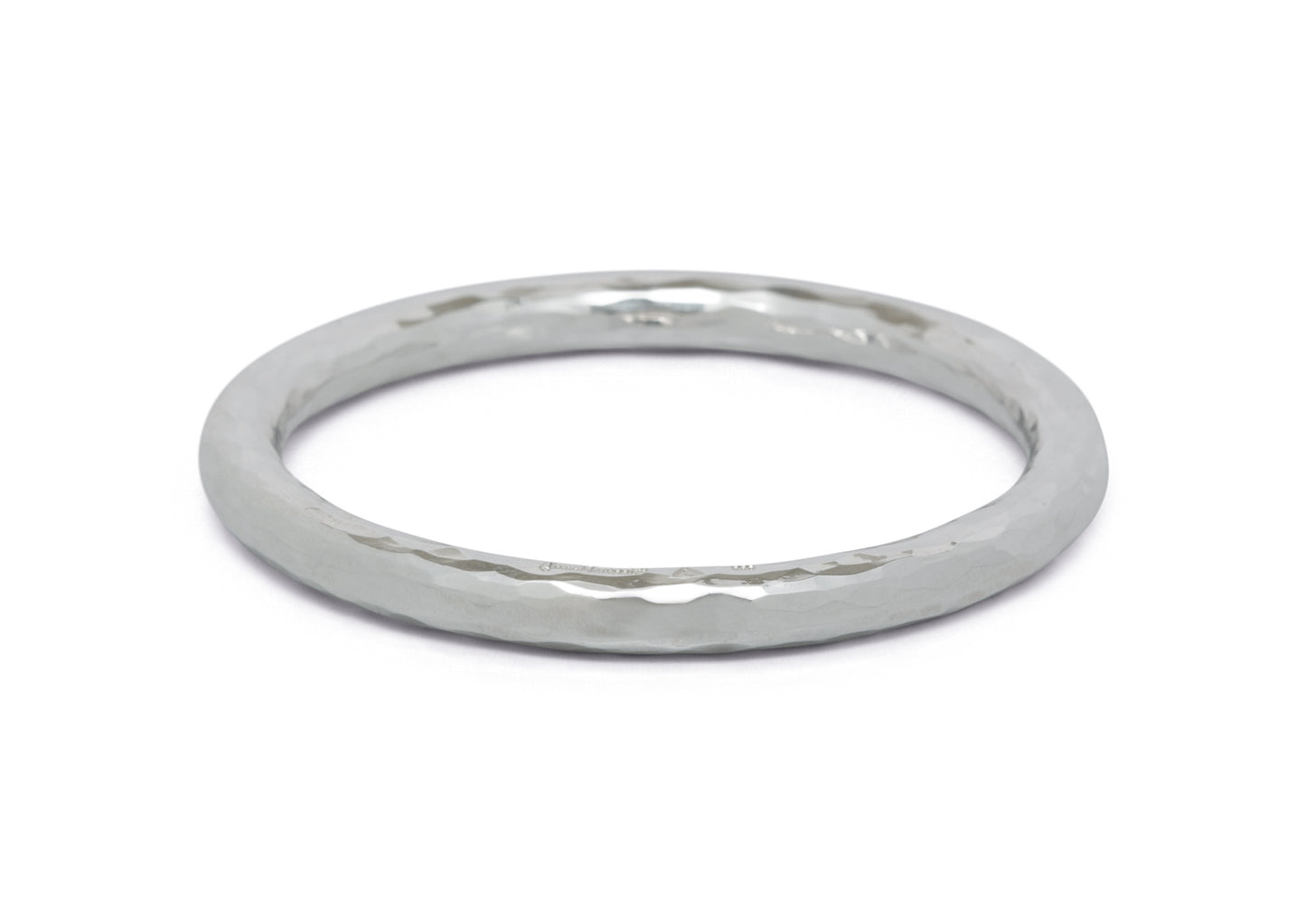 Luxury Hammered Bangle, Pure Silver