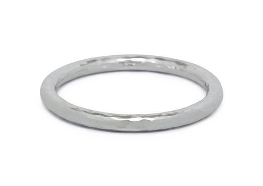 Luxury Hammered Bangle, Pure Silver