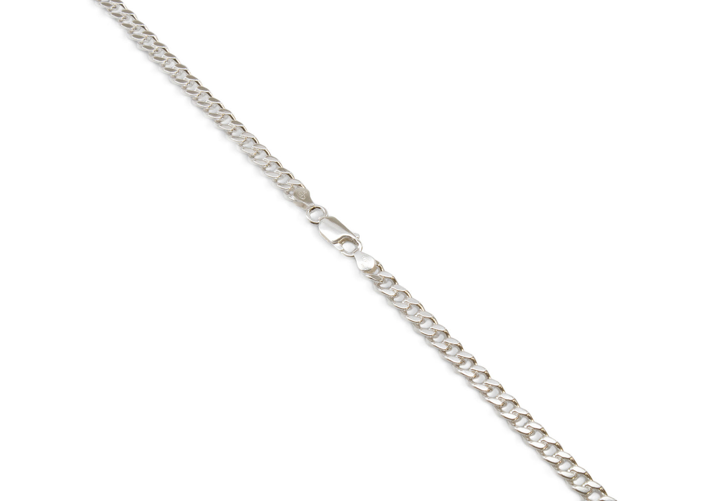 Diamond Cut Curb Chain, Sterling Silver