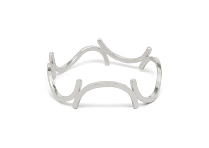 Curved Section Bangle, Sterling Silver