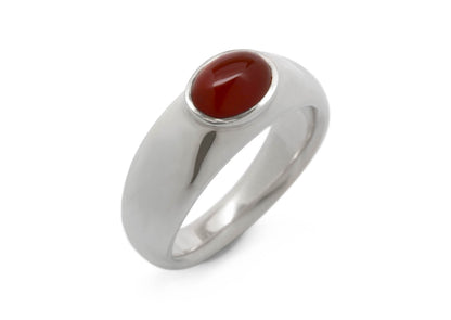 JW102 Cabochon Gemstone Ring, Sterling Silver