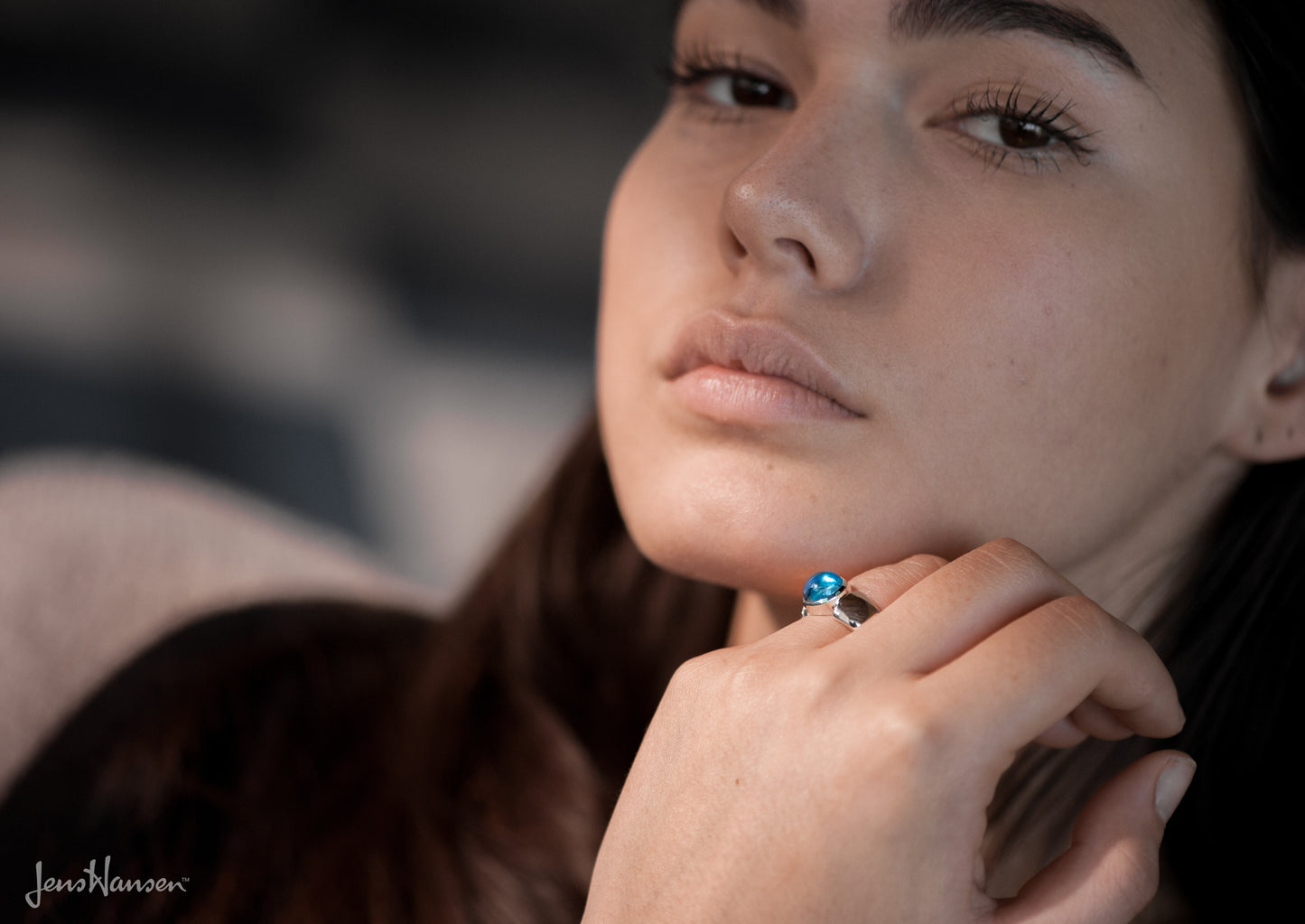 Round Cabochon Gemstone Ring, Sterling Silver