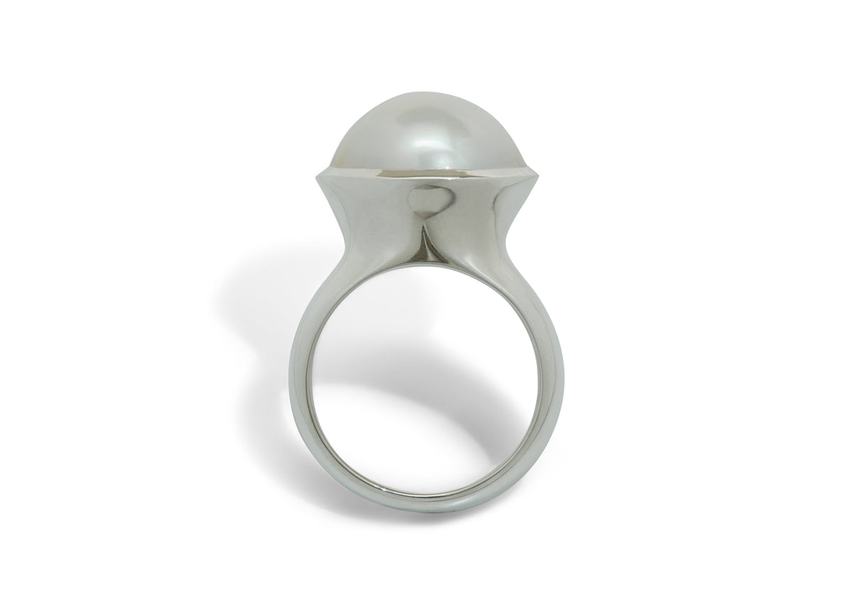 Luminescent Mabe Pearl Ring, Sterling Silver
