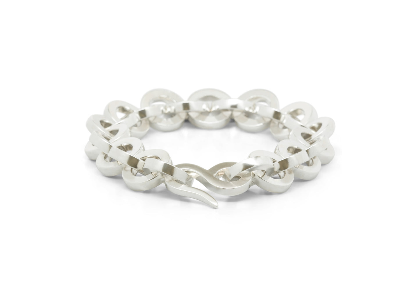 Flat Link Bracelet, Sterling Silver