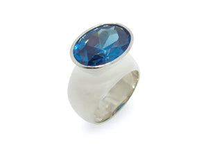 Bold Gemstone Dress Ring, Sterling Silver