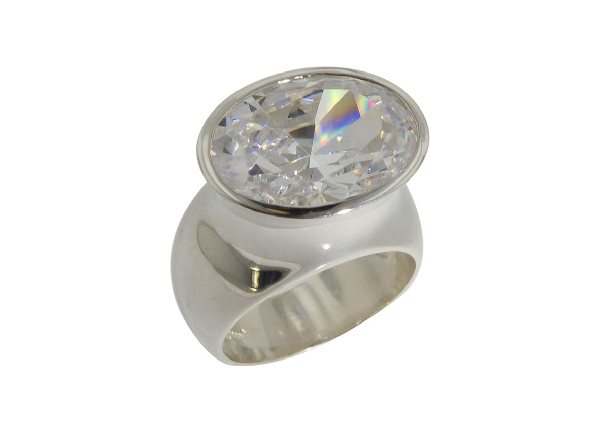 Bold Gemstone Dress Ring, Sterling Silver