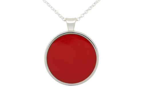 Round Resin Pendant, Sterling Silver