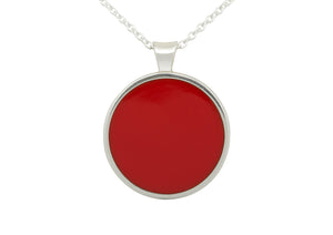 Round Resin Pendant, Sterling Silver