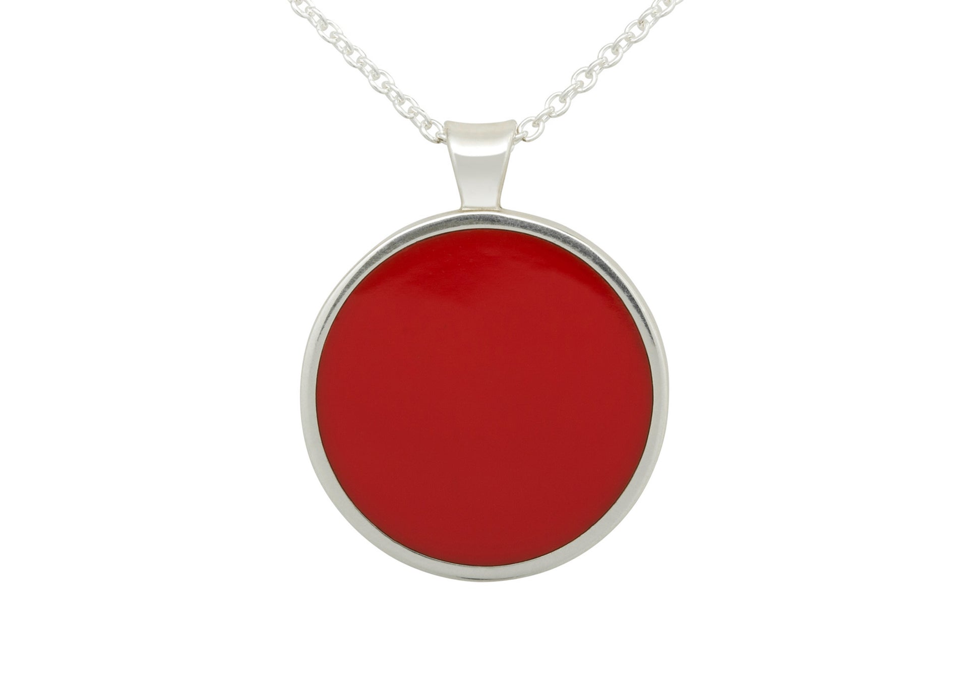 Round Resin Pendant, Sterling Silver