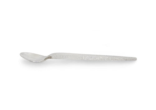 Hammered Square Handle Spoon, Pure Silver