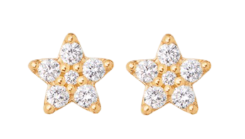 Shooting Stars earrings in 18K yellow gold with pavé and diamonds TW.VS