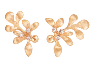 Gipsy earrings in 18K yellow gold and diamonds