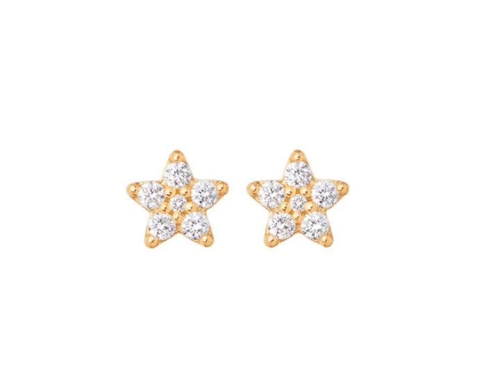 Shooting Stars earrings in 18K yellow gold with pavé and diamonds TW.VS