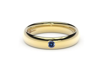 Sleek Gemstone Ring, Yellow Gold