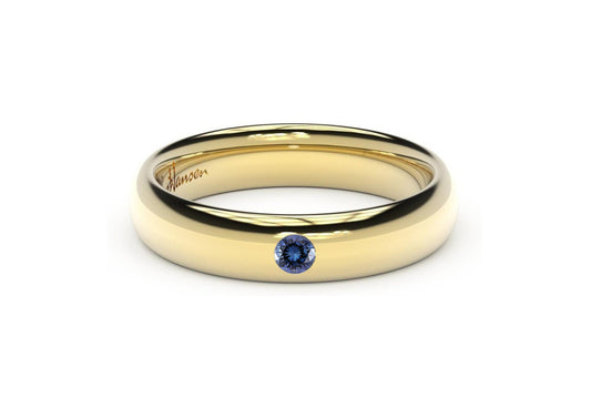 Sleek Gemstone Ring, Yellow Gold