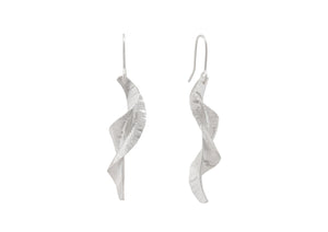 WIX Spring Leaf Earrings, Pure Silver